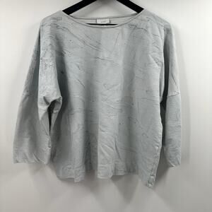 J. Jill Pale Blue Cropped Blue Sweater Size Large